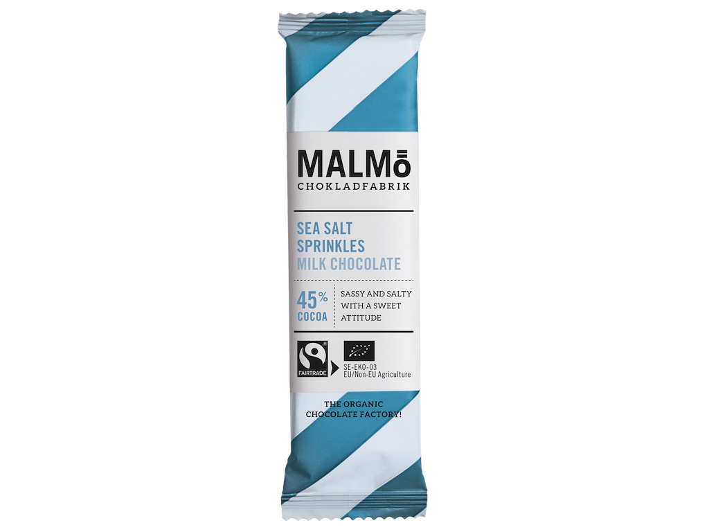 Malmö lys chokoladebar med havsalt 25 g