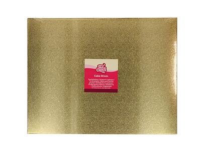 Kageunderlag guld 45x35 cm aflang