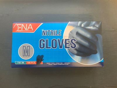 Handsker Nitril Sorte M 100 stk 