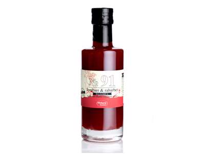 Jordbær rabarberpuré Balsamica Eddike fra Hinberg and Vanilla 250 ml