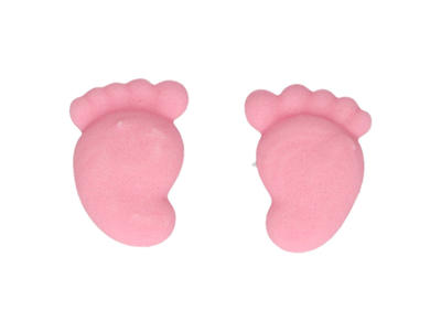 Sukkerpynt pink baby fødder 16 stk