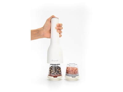 Finamill Krydderikværn Hvid med 2 beholder