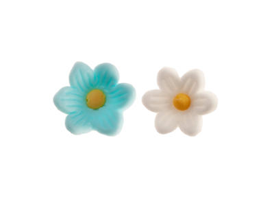 Sukkerblomster hvid og turkis