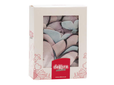 Vaffel sommerfugl  blå & pink 79 stk