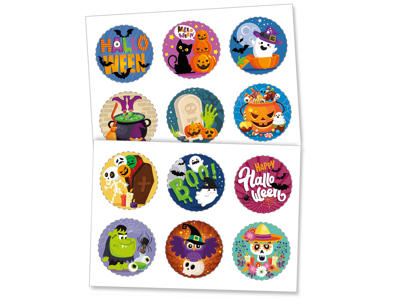 Vaffelprint Halloween Ø5,8 cm 12 stk