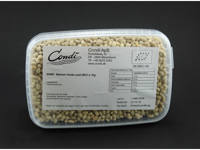 Små hvide bønner økologiske 1 kg