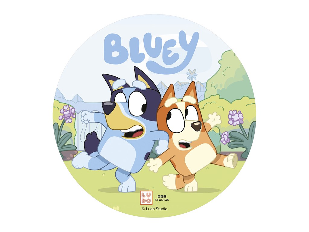 Vaffelprint Bluey Ø20 cm