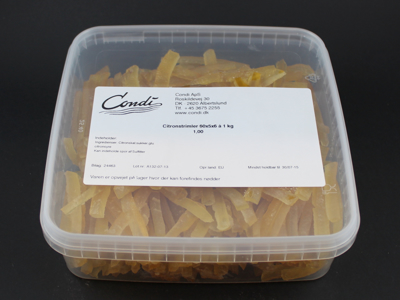 Kandiserede Citronstrimler 1 kg