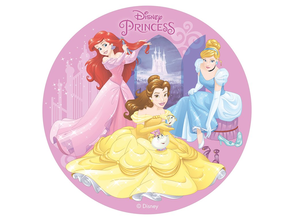 Vaffelprint Prinsesser Ø20 cm