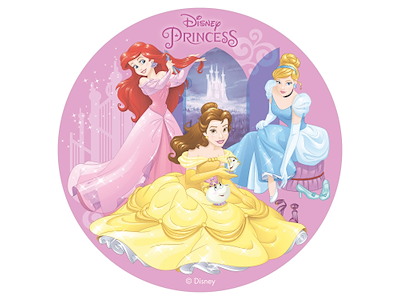 Vaffelprint Prinsesser Ø20 cm
