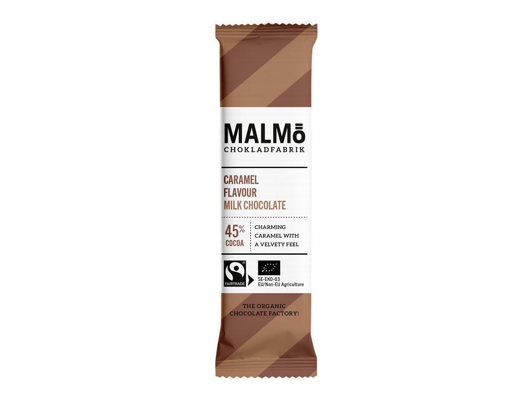 Malmö lys chokoladebar med karamel 25 g