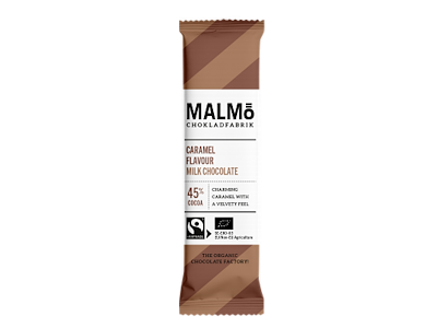 Malmö lys chokoladebar med karamel 25 g