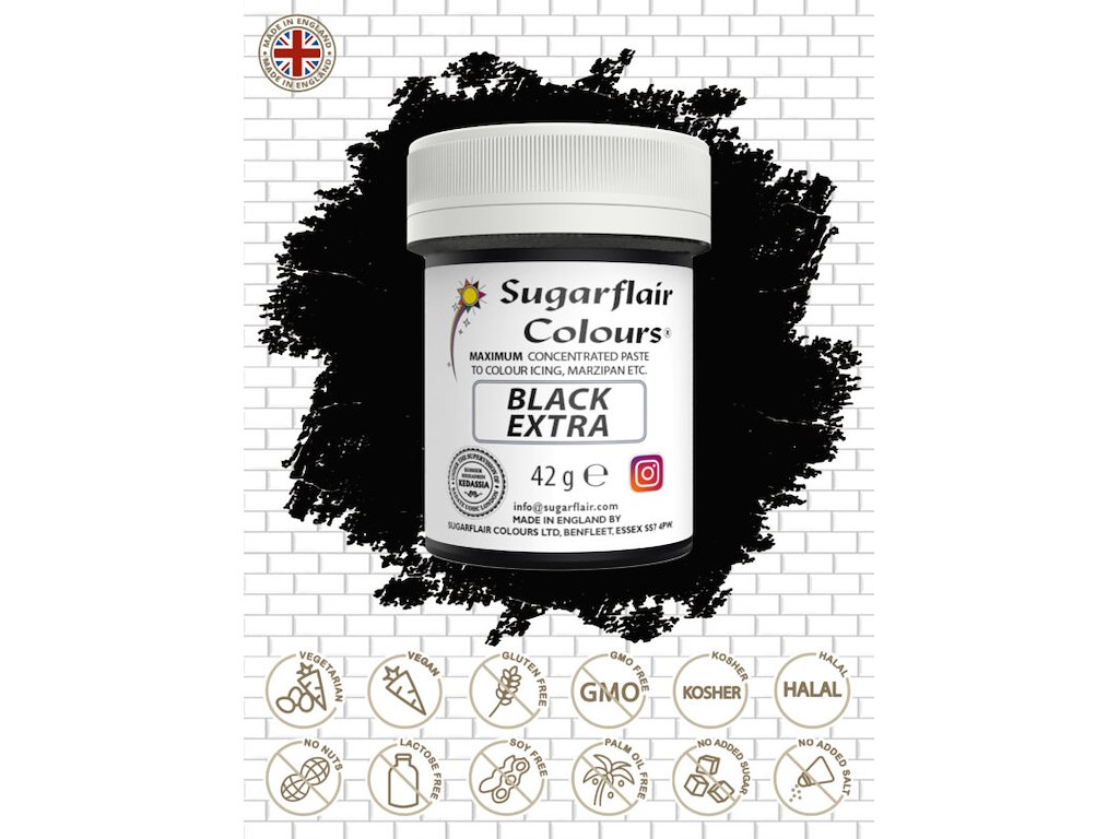 Farvepasta Black/Sort Extra 42 g