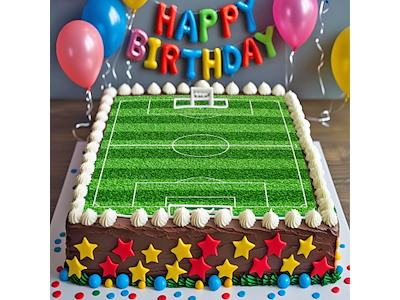 Vaffelprint Fodbold 20x30 cm