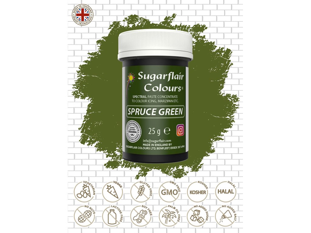 Farvepasta Sprucegreen/Rosenblad grøn 25 g