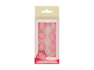 Sukkerpynt pink baby fødder 16 stk