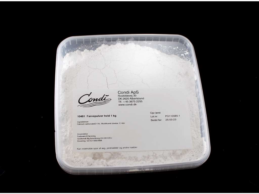 Farvepulver hvid 1 kg