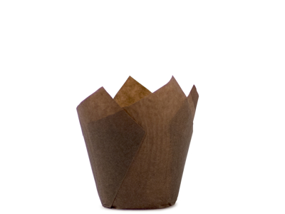 Muffinskapsel Blomst brun 35x35/55mm
