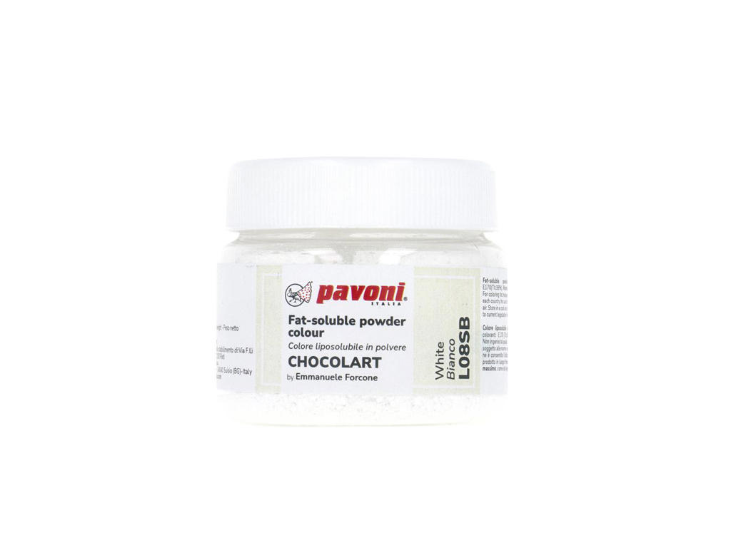 Farvepulver Hvid 40 g, fedtopløselig