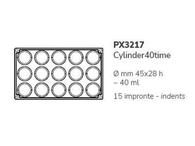 Silikoneform 40time Cylinder PX3217