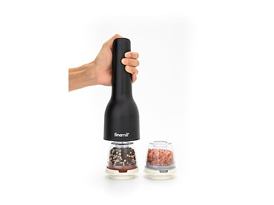 Finamill Krydderikværn Sort med 2 beholder