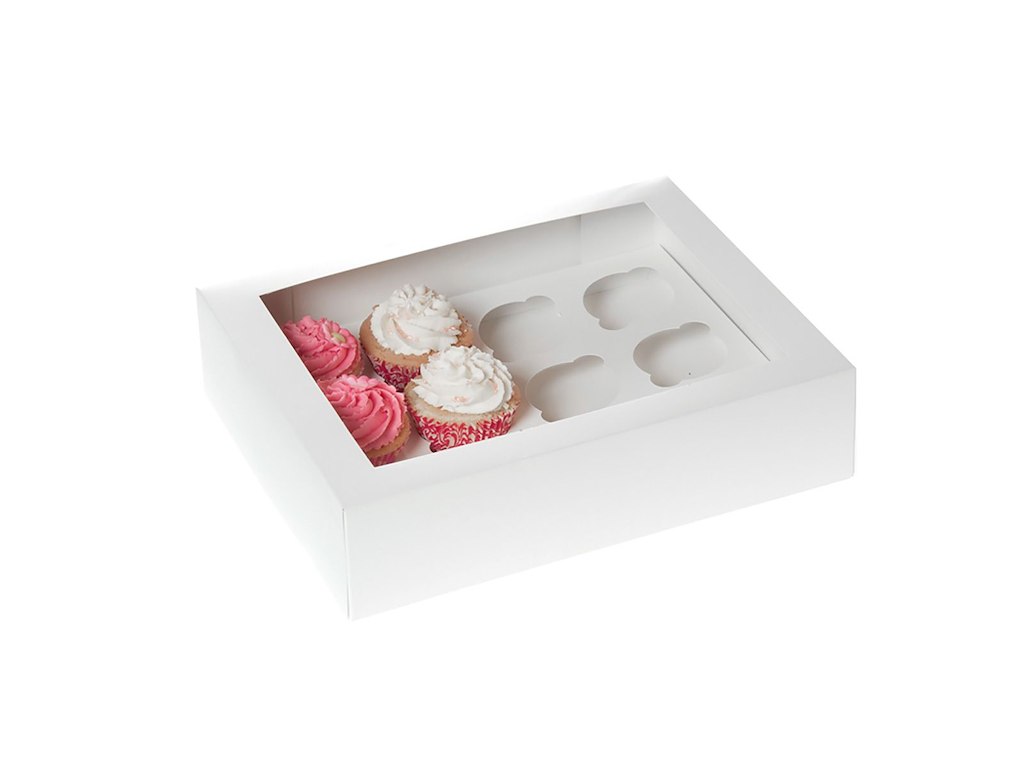 Æske til 12 cupcakes hvid 2 stk